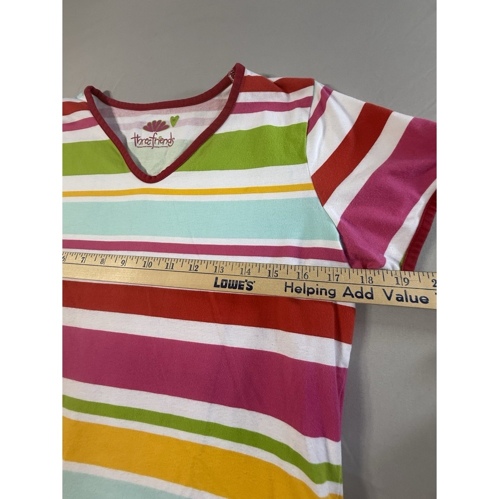 Three Friends Colorful Striped Ladies Dress Cotton/Spandex Size M - Picture 4 of 11